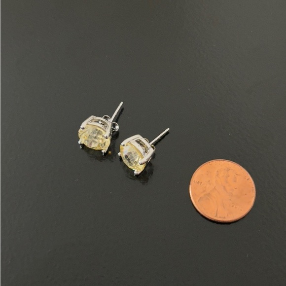 Citrine Stud Earrings in Sterling Silver - Picture 5 of 6